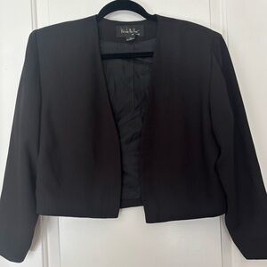 Vintage Nicole Miller boxy cropped black jacket 14 80s glam